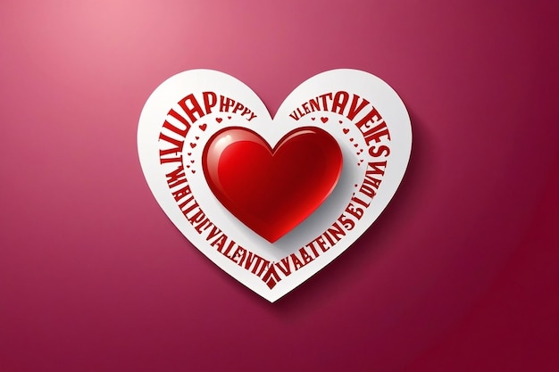 Happy valentines day text lettering heart shape