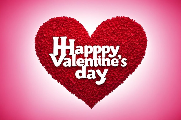 Happy valentines day text lettering heart shape