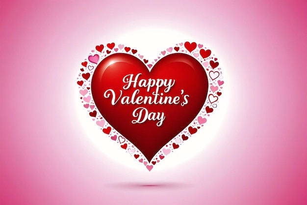 Happy valentines day text lettering heart shape