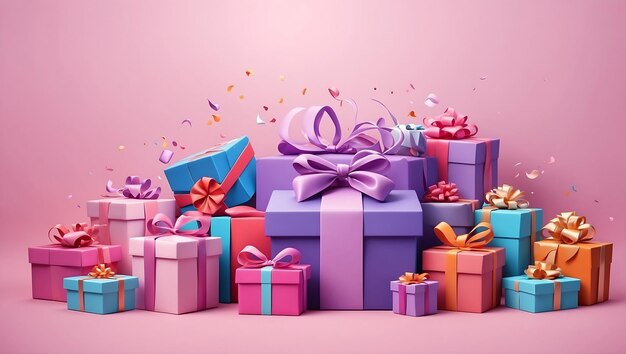 Happy Valentines day with gift box illustration