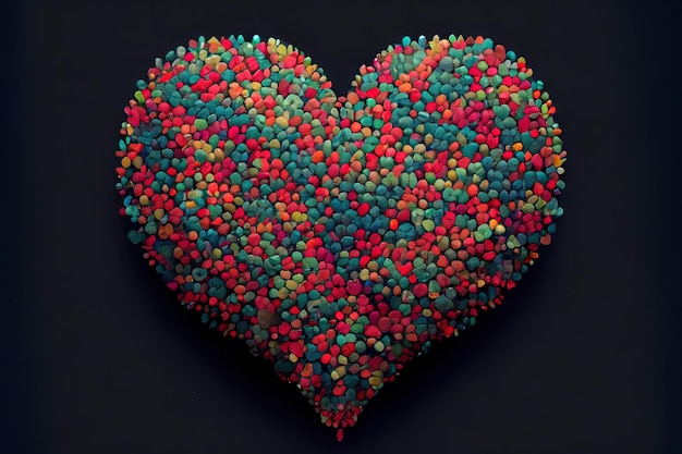 Счастливые валентинки Большое сердце из маленьких сердечек