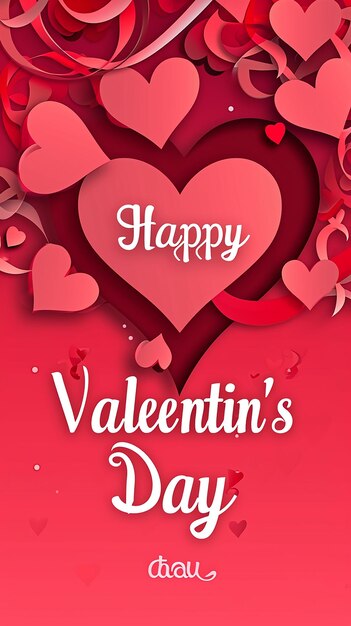 Photo happy valentins day greeting card with hearts