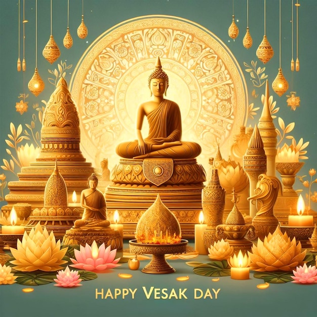 Happy Vesak Day Festival Background Vesak Day Buddha Purnima Buddha Jayanti Buddha Day