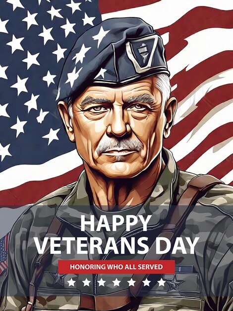 happy veterans day American flag soldiers