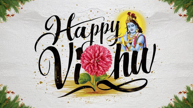 Photo happy vishu greetings april 14 kerala festival with vishu kani