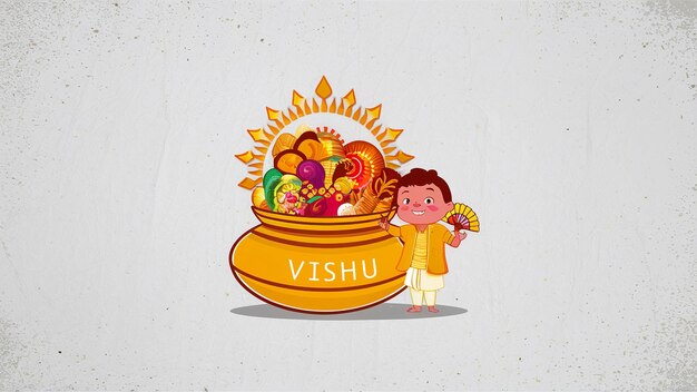 Foto buon giorno vishu 14 aprile festa del kerala con vishu kani