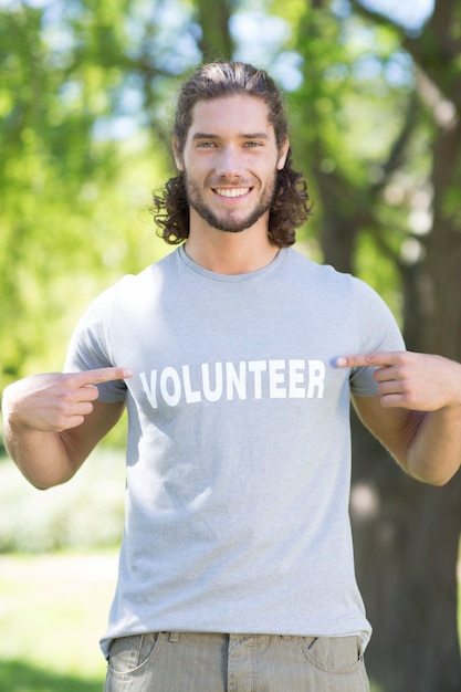 Happy volunteer in the park