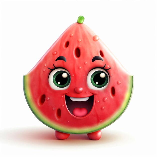 Happy Watermelon Cartoon Mascot