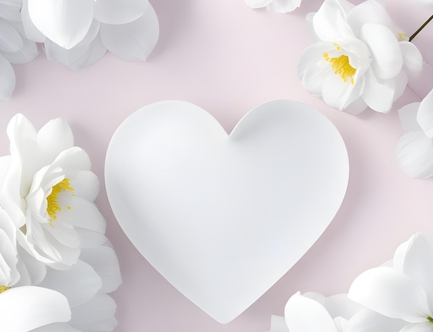 Photo happy white day greetings background with beautiful flower