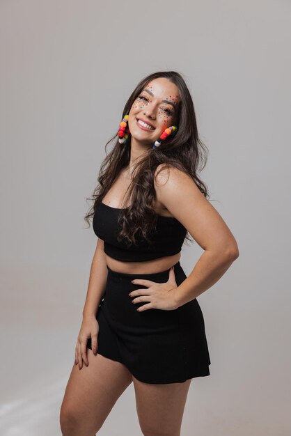 Photo happy woman at brazil carnival