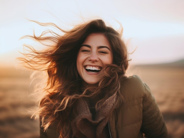 写真 美しい人生を祝う幸せな女性