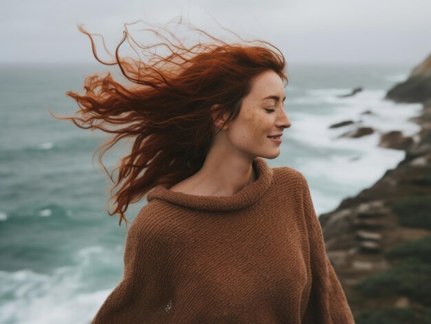 Foto donna felice che celebra una bella vita