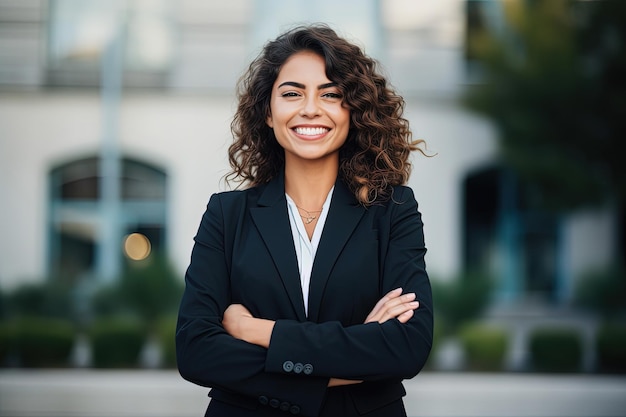 happy woman ceo isolated on white background