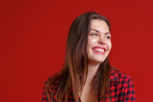 Happy woman laughing