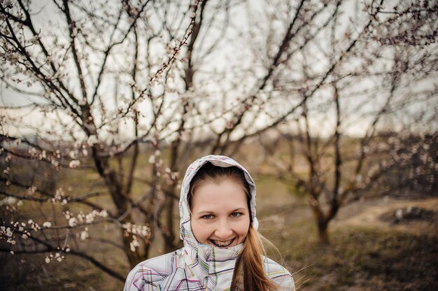 Happy woman on nature