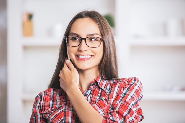 Happy woman on phone