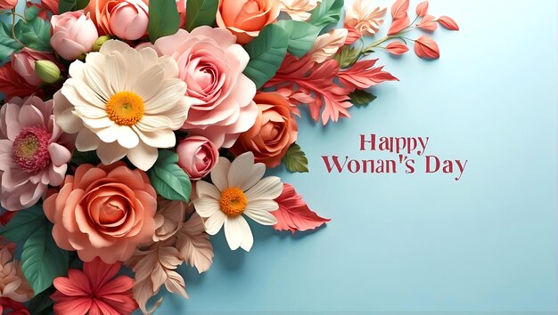 Photo happy woman's day a digital rendering feminist art