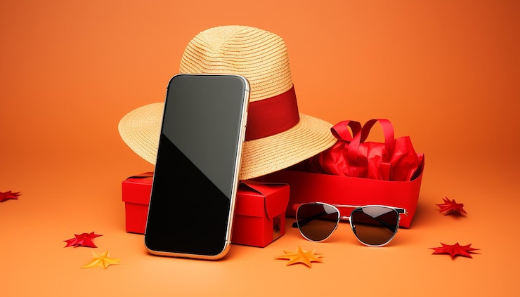 Photo happy woman shopping from phone black friday discount online shopping
