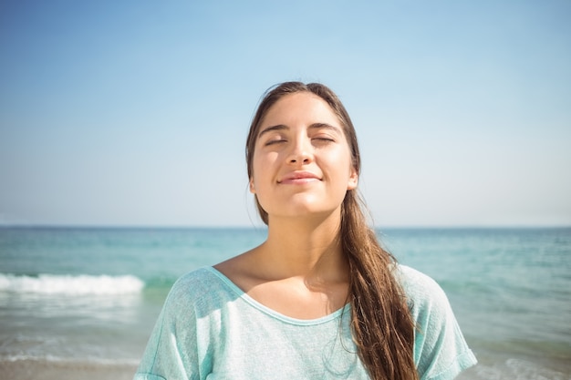 happy woman smiling at the camera