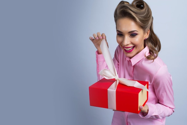 Happy woman with gift