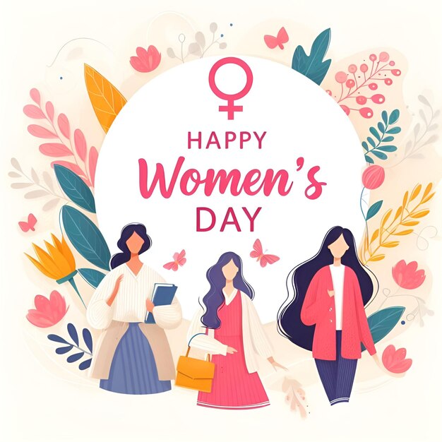 happy women day greeting card