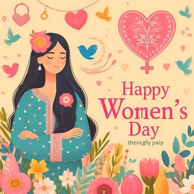 happy women day greeting card