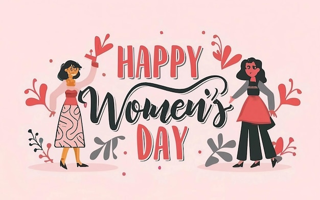 Happy women day text and womens image
