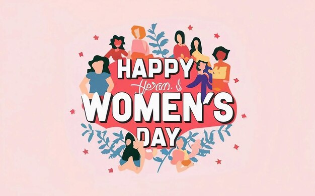 Happy women day text and womens image