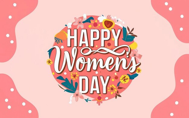 Happy women day text and womens image