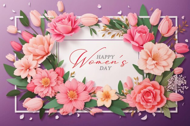 happy womens day 8th march greeting card