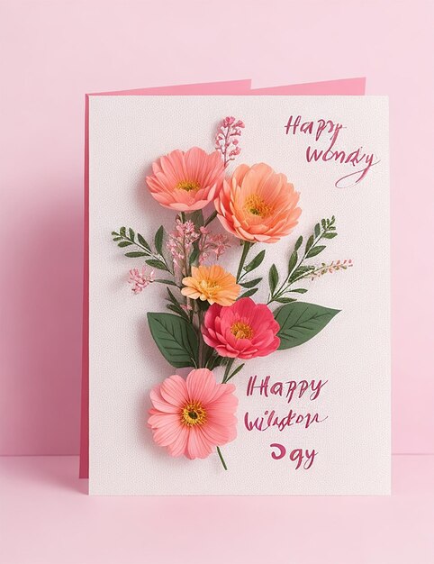 Happy womens day flower decorative card