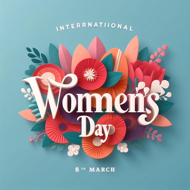 happy womens day greeting card and background