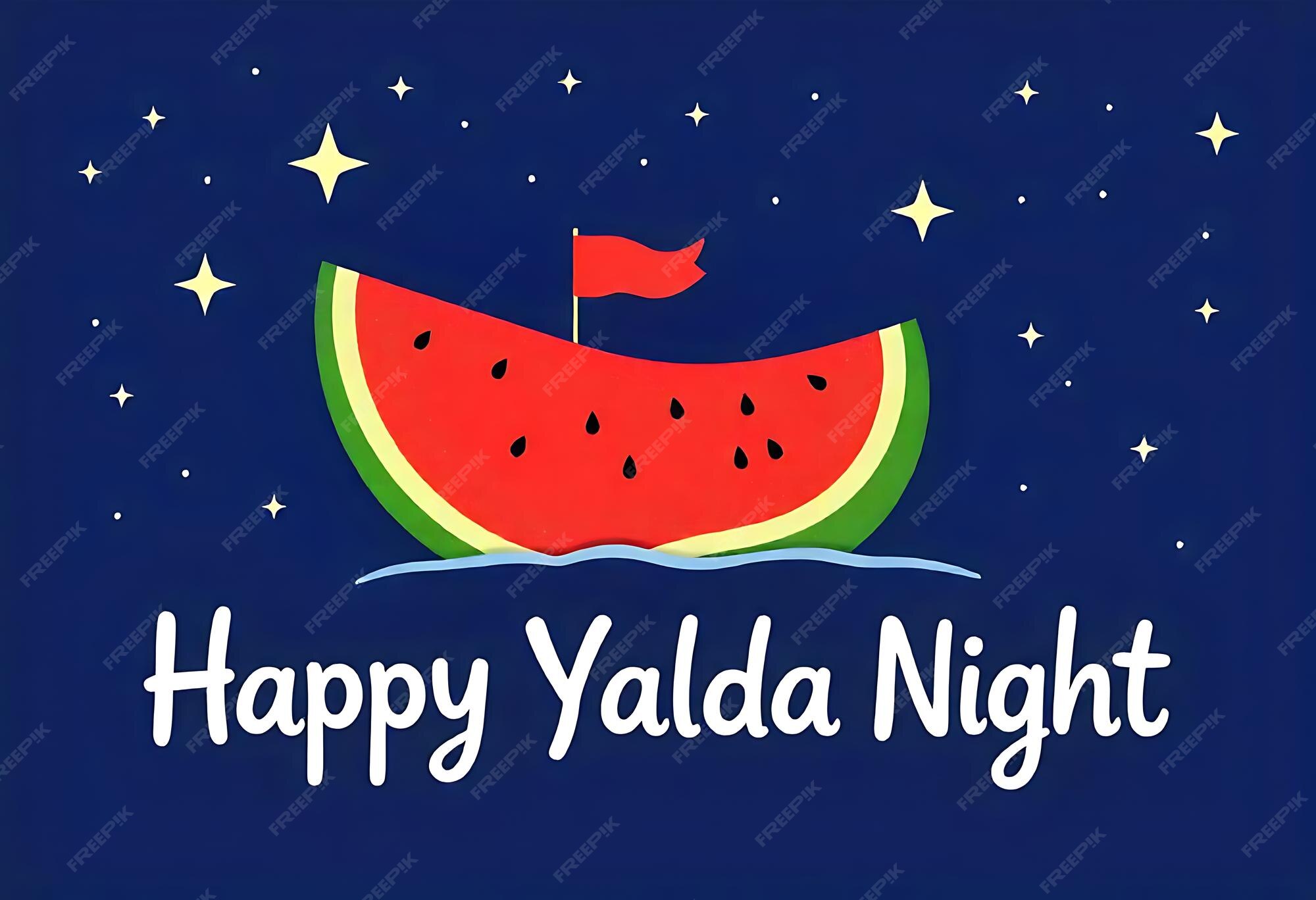 Happy Yalda night background and typography banner design Premium AIgenerated image