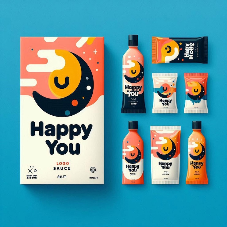 Photo happy you logo and packging design