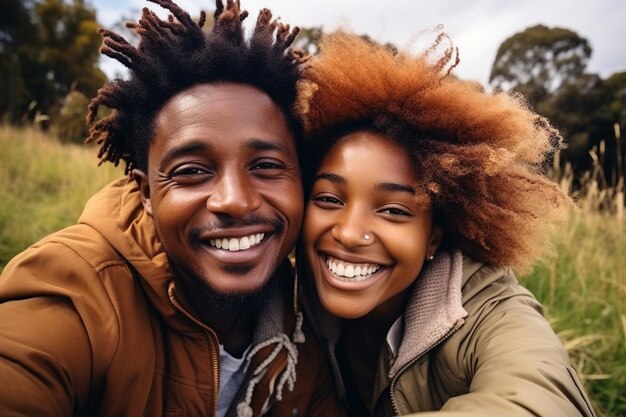 Happy young afro americain couple