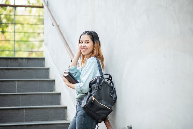 Happy young Asian University student