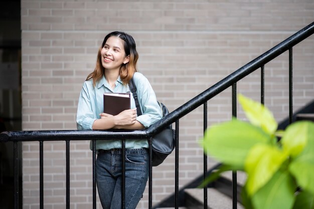 Happy young Asian University student