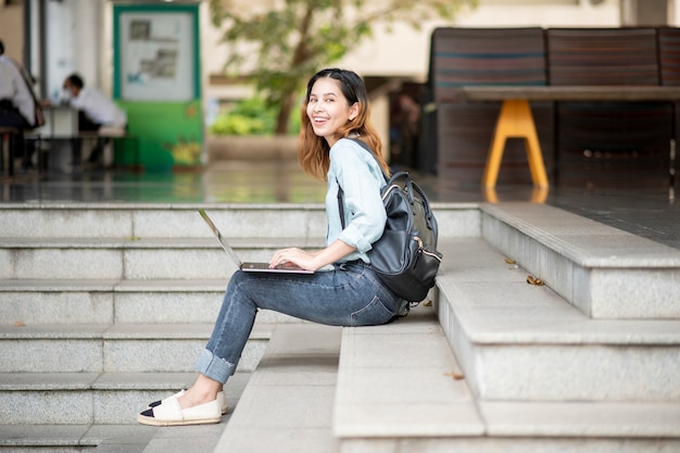 Happy young Asian University student