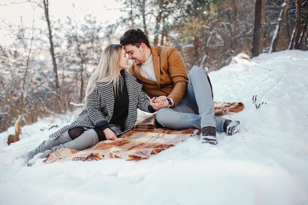 Happy young couple in the park