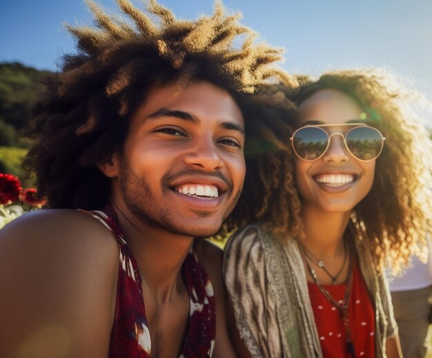 Happy Young Friends Drinking Wine Outside in a Vineyard Picnic Located in Napa Valley California