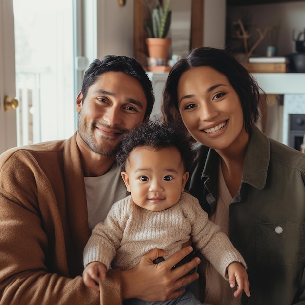 Happy Young Parents with Baby