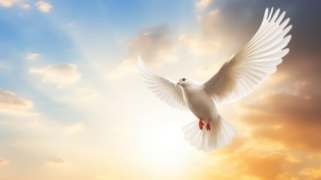 Harbinger of Peace Dove Bathed in Heavenly Glow