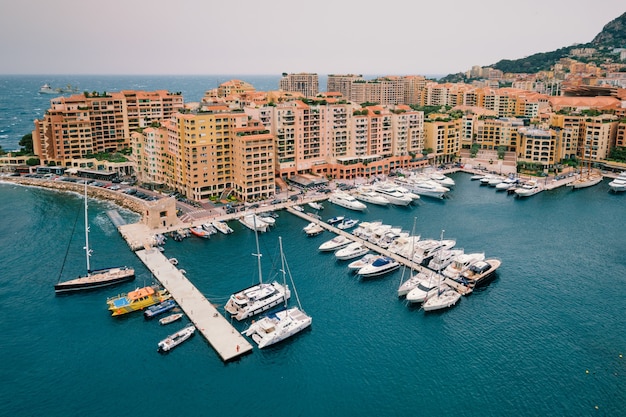 Harbor with yachts and boats in moncte carlo monaco