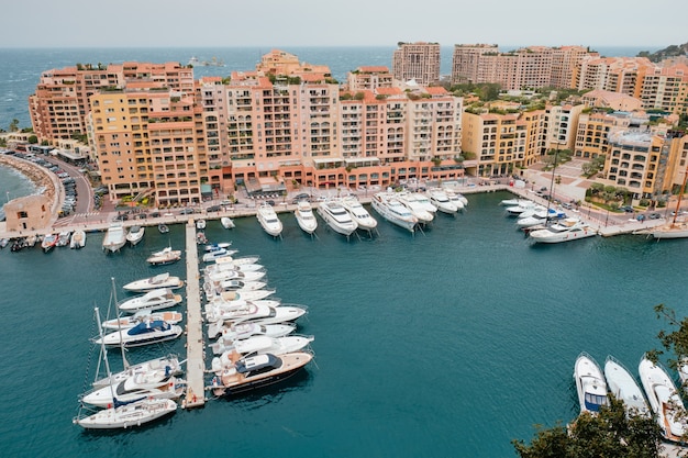 Harbor with yachts and boats in moncte carlo monaco