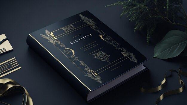 Hard cover book mockup scene