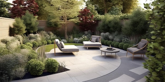 Hard landscaping new luxury patio and garden