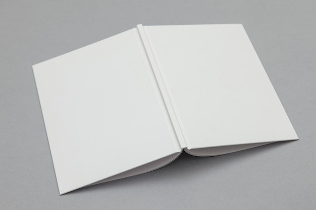 Hardback book mockup White book on a grey background