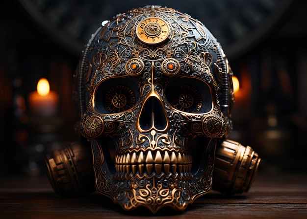 Photo a hardboiled bitcoin skull fancy sharp