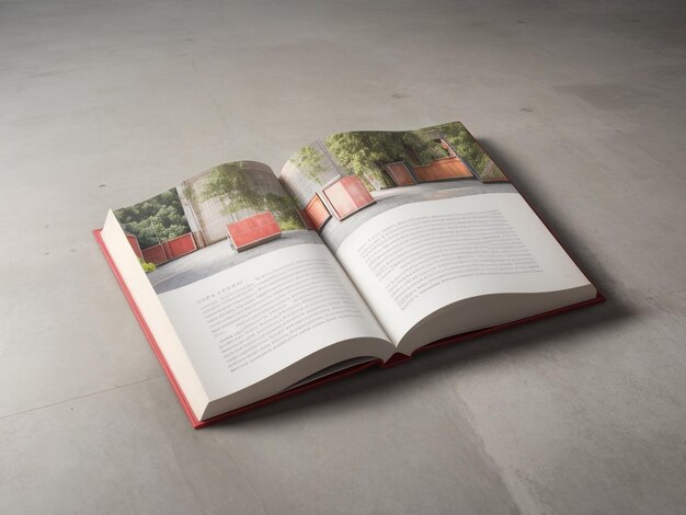 Hardcover Book Mockup Top View on Concrete