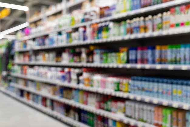 Hardware store with cleaning products, including cleaning products.